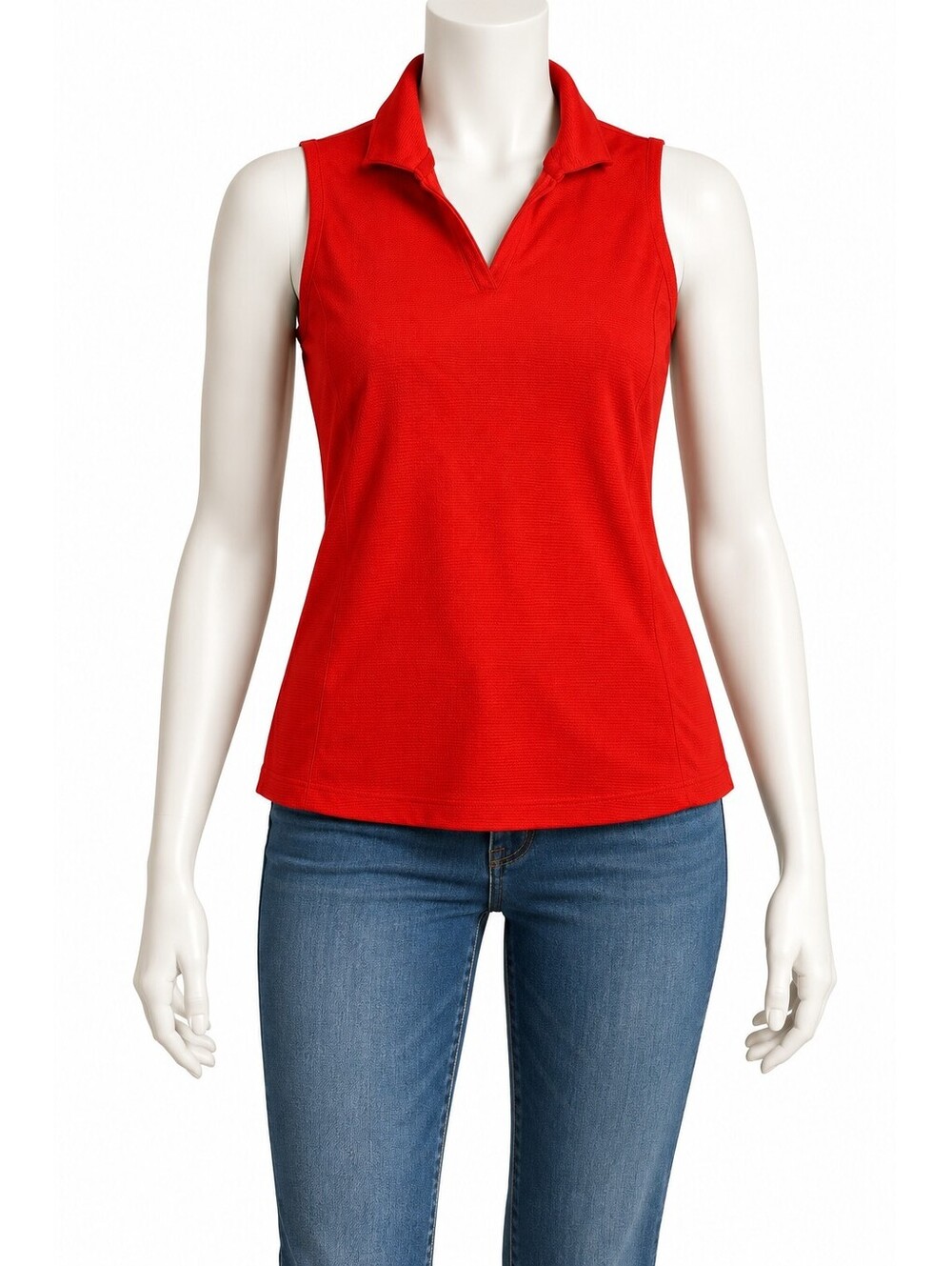 Lady Pinseeker Red Sleeveless Golf Polo Shirt Medium